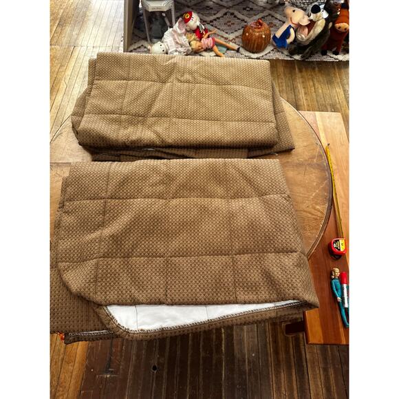 Anderson Fabrics H81in L51in Twin Brown tone bedspreads Diamond stitching custom - Picture 3 of 6